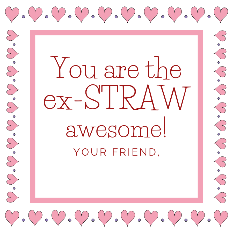 ex-Straw Awesome Valentine (Pink)