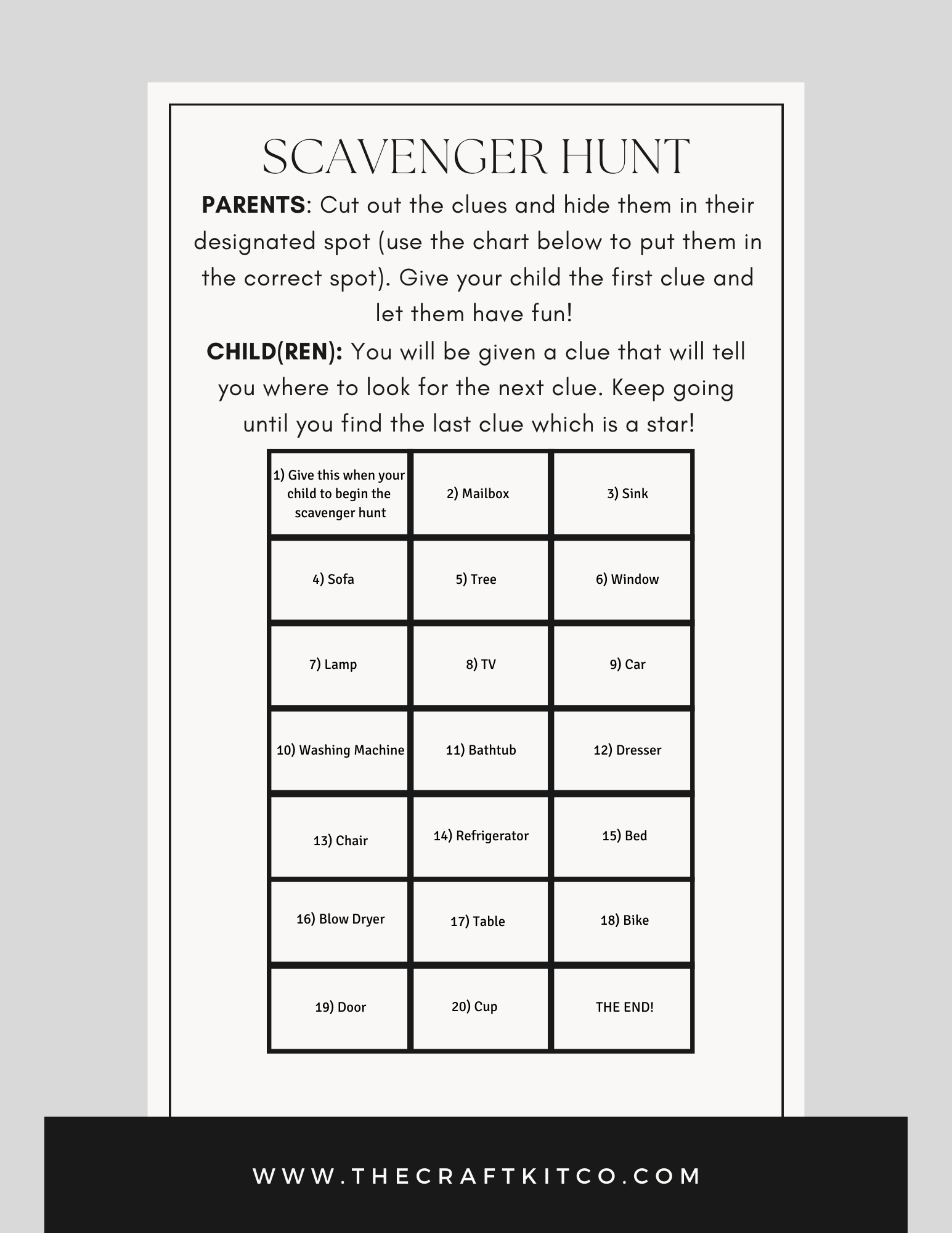 Scavenger Hunt – The Craft Kit Co.