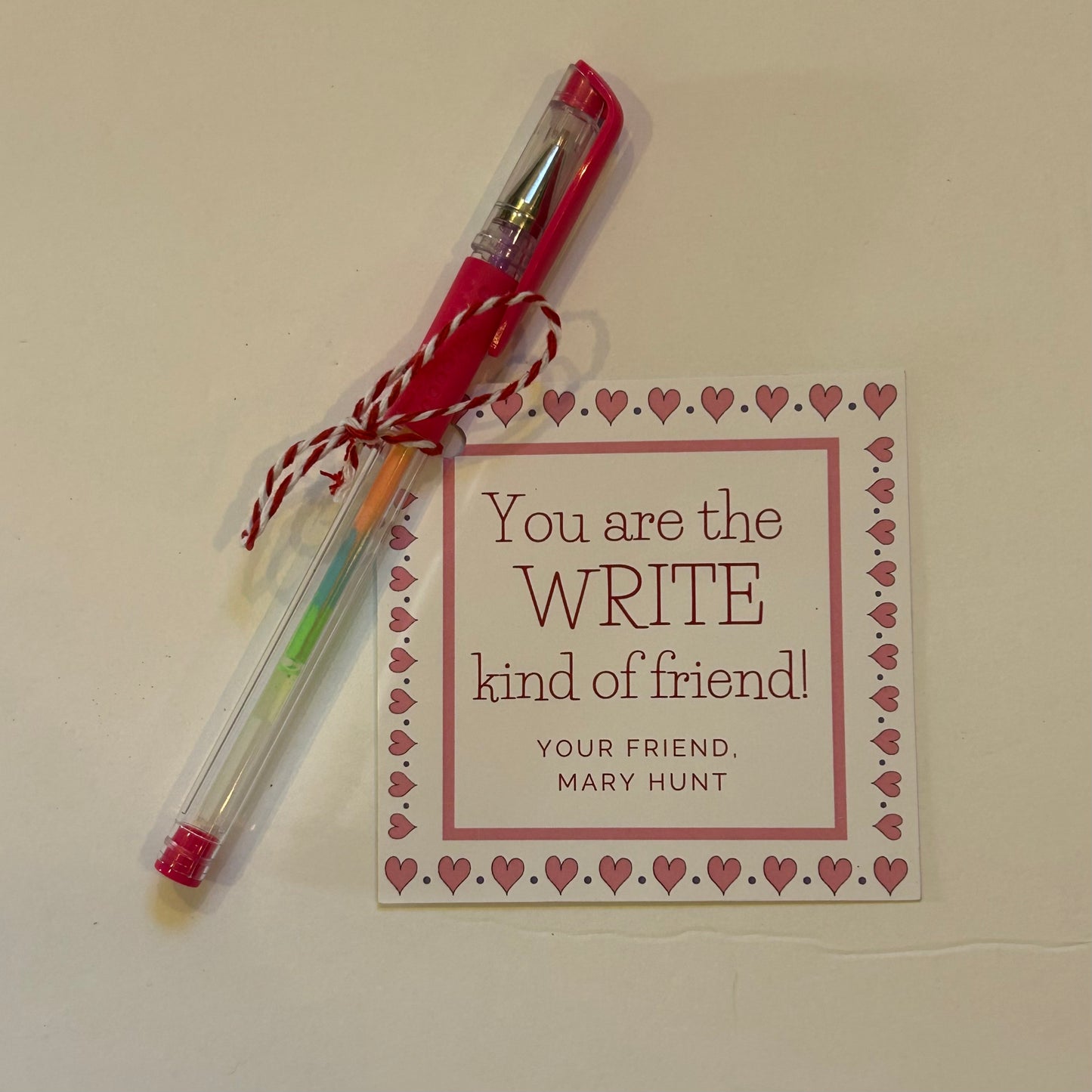 Write Kind of Friend Valentine